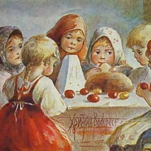 Пасхальная открытка начала XX века