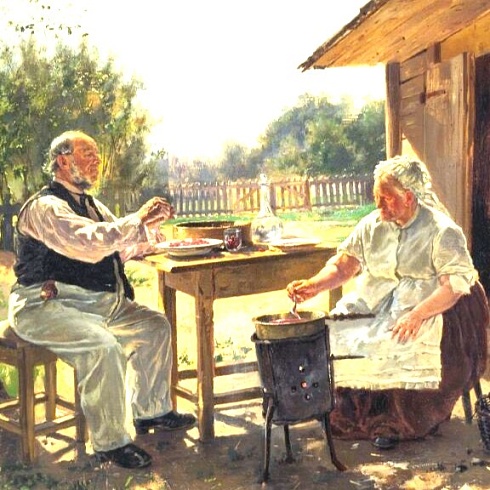 Владимир Маковский. Варят варенье (1876)