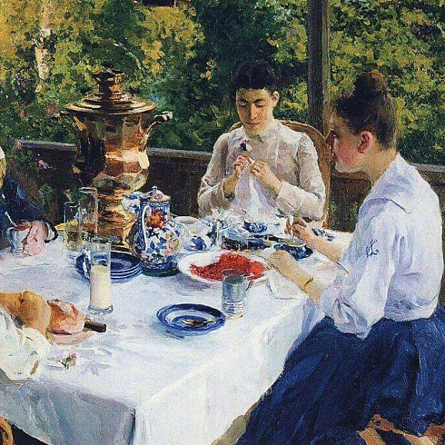 Константин Коровин. За чайным столом (1888)