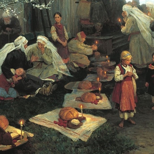 Николай Пимоненко «Пасхальная заутреня в Малороссии» (1891 г.)