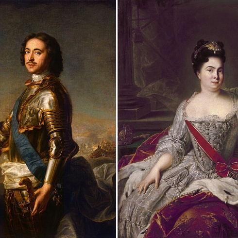 Portraits of Peter I and Catherine by Jean-Marc Nattier
