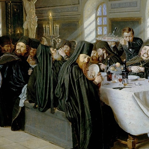 Василий Перов. Трапеза (1876, фрагмент)