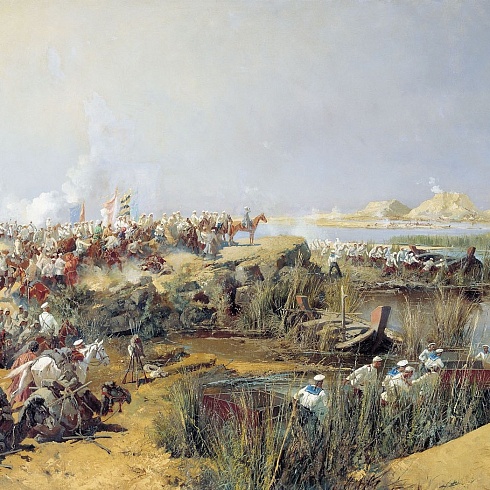 Николай Каразин. Хивинский поход 1873 г. Переправа Туркестанского отряда через реку Амударья