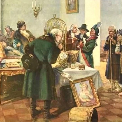 Клавдий Лебедев. Продажа крепостных с аукциона (1910)